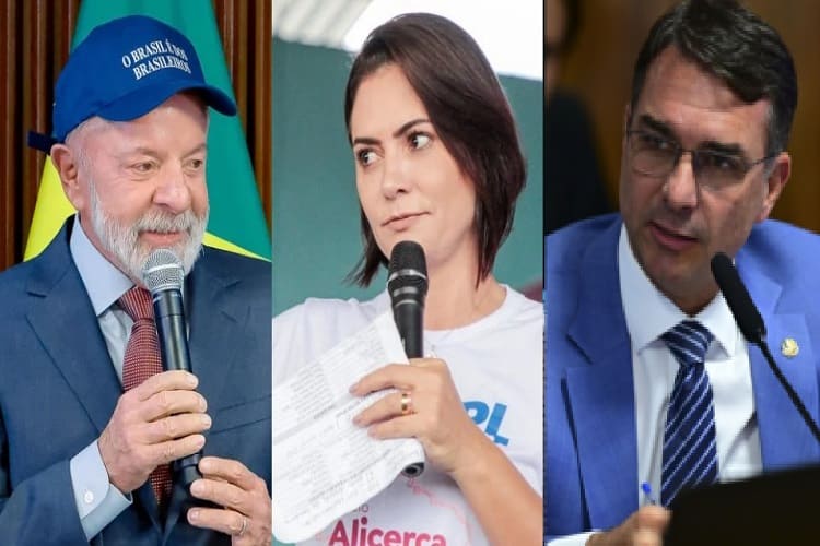 Lula, Michelle Bolsonaro e Flávio Bolsonaro (Foto: Montagem/Agência Brasil) Lula, Michelle Bolsonaro e Flávio Bolsonaro (Foto: Montagem/Agência Brasil)