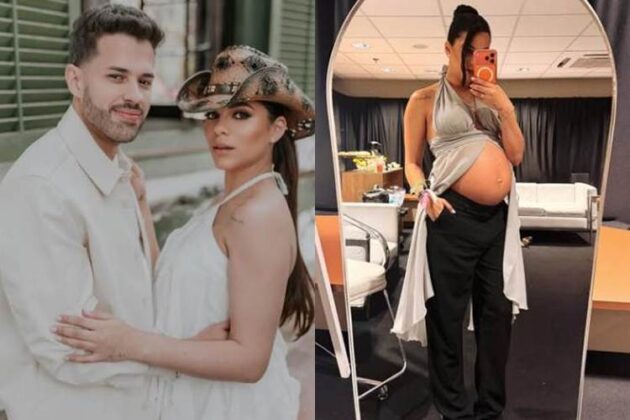 Key Alves gr&aacute;vida ao lado de Luke Thompson