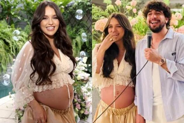 Rafa Kalimann gr&aacute;vida ao lado de Natanzinho