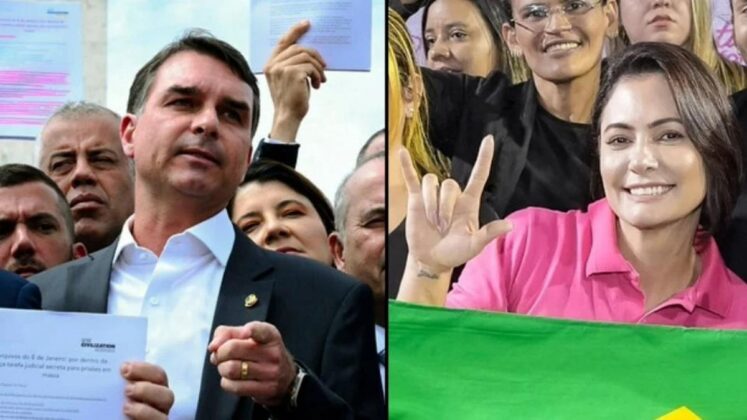Flávio e Michelle Bolsonaro