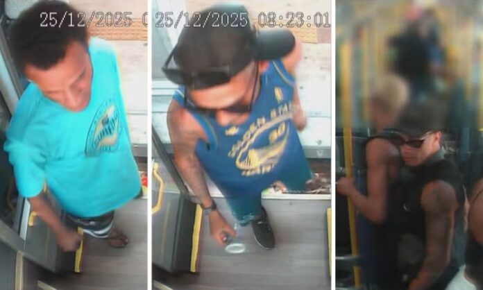 Imagens mostram momento em que passageira é atacada com faca durante assalto no BRT do Rio — Foto: Reprodução TV Globo