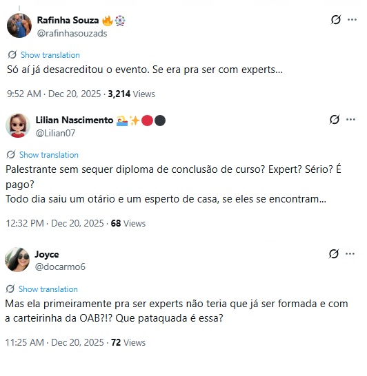 Jojo Todynho é criticada por sua participação em evento de Direito Criminal (Foto: X)