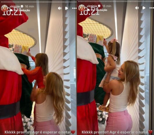 Maria Flor e Maria Alice enviando a cartinha - Reprodução: Instagram Maria Flor e Maria Alice enviando a cartinha - Reprodução: Instagram