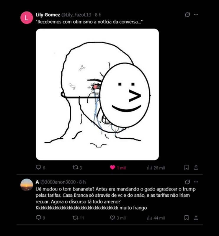 Print internautas respondendo tweet de Eduardo Bolsonaro. Print internautas respondendo tweet de Eduardo Bolsonaro.