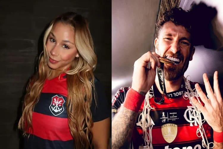 Flávia Saraiva e Léo Pereira (Foto: Montagem/Instagram)