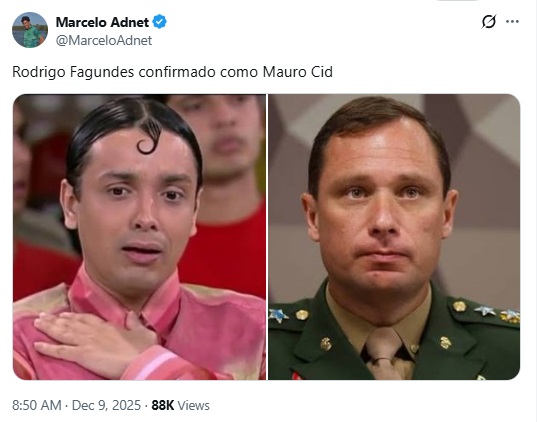 Web faz piada com elenco do filme de Bolsonaro (Foto: X) Web faz piada com elenco do filme de Bolsonaro (Foto: X)