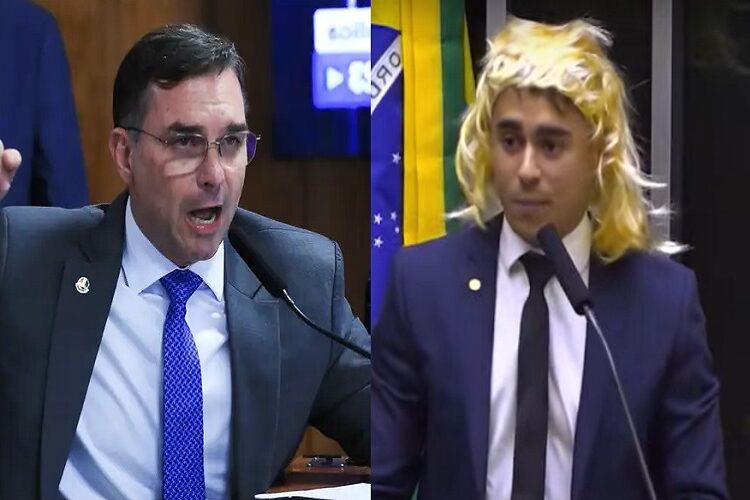 Nikolas Ferreira e Flávio Bolsonaro (Foto: Montagem/Agência Brasil)