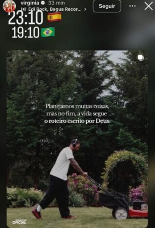 Frase de Virginia chamou atenção nas redes sociais - Reprodução: Instagram