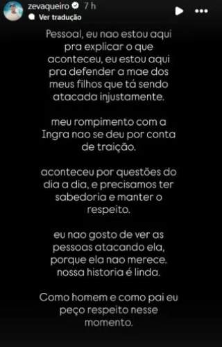 Post do Zè Vaqueiro (Reprodução: IInstagram)