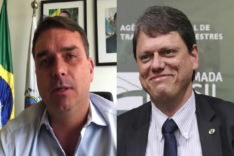 Flávio Bolsonaro e Tarcísio (Foto: Facebook/Agência Brasil)
