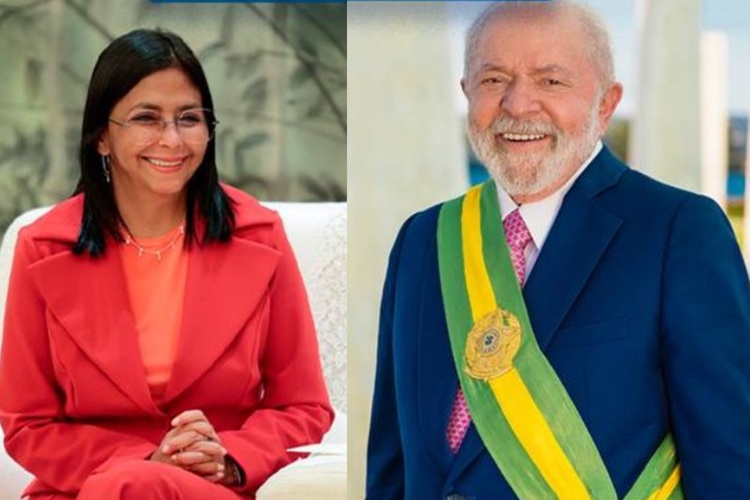 Delcy Rodriguez e Lula (Foto: Divulgação)