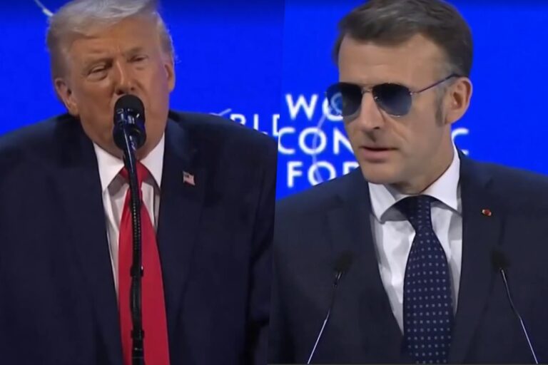 Trumo debocha de Macron após francês aparecer de óculos escuros