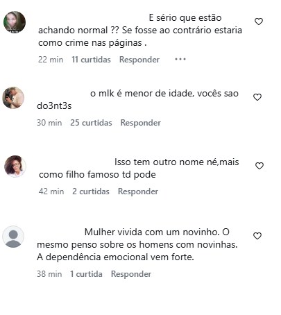 Web critica relacionamento de filho de Bruno com mulher 10 anos mais velha (Foto: Reprodução/Instagram)