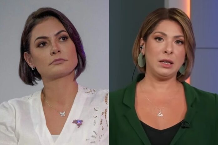 Michelle Bolsonaro e Daniela Lima Michelle Bolsonaro e Daniela Lima
