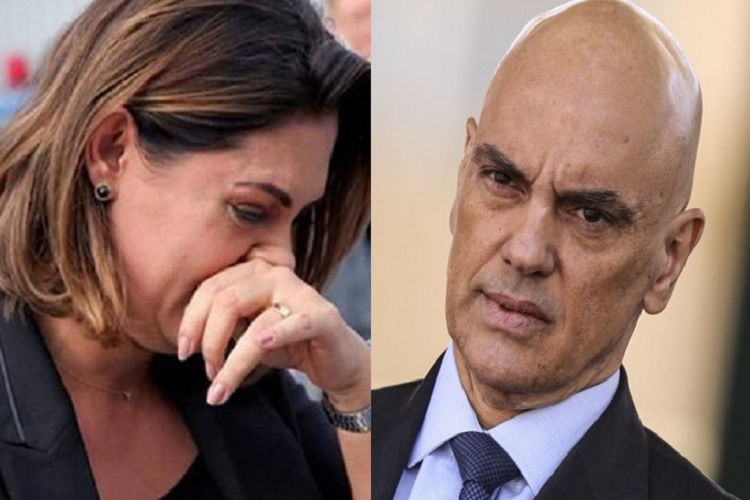Michelle Bolsonaro e Alexandre de Moraes (Foto: Montagem/Agência Brasil)