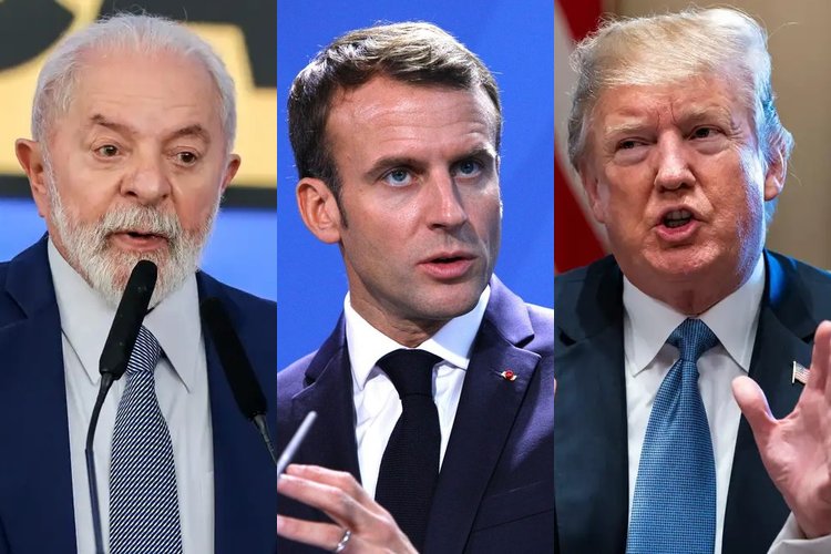 Lula, Macron e Trump (Foto: Montagem/Agência Brasil)