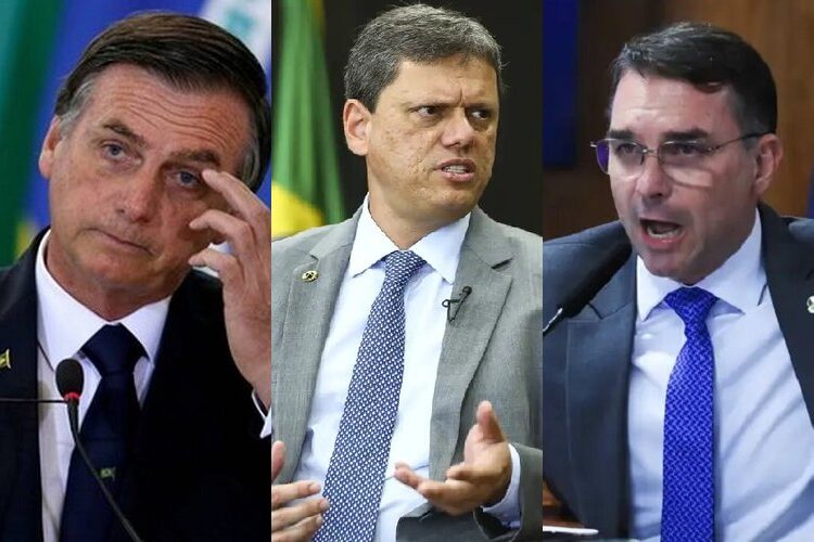 Flávio, Tarcísio e Bolsonaro (Foto: Montagem/Agência Brasil)