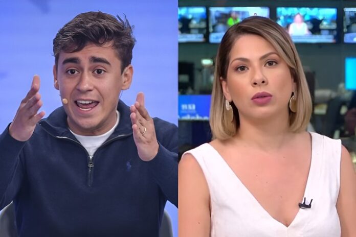 Nikolas Ferreira e Daniela Lima - Foto: Jovem Pan News/GloboNews