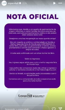 Post do Espaço Hall (Reprodução: Instagram)