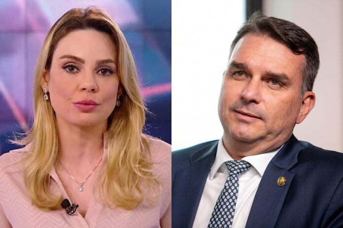 Rachel Sheherazade e Flávio Bolsonaro Rachel Sheherazade e Flávio Bolsonaro