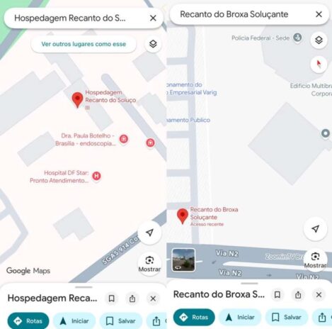 Reprodução: Google Maps Reprodução: Google Maps