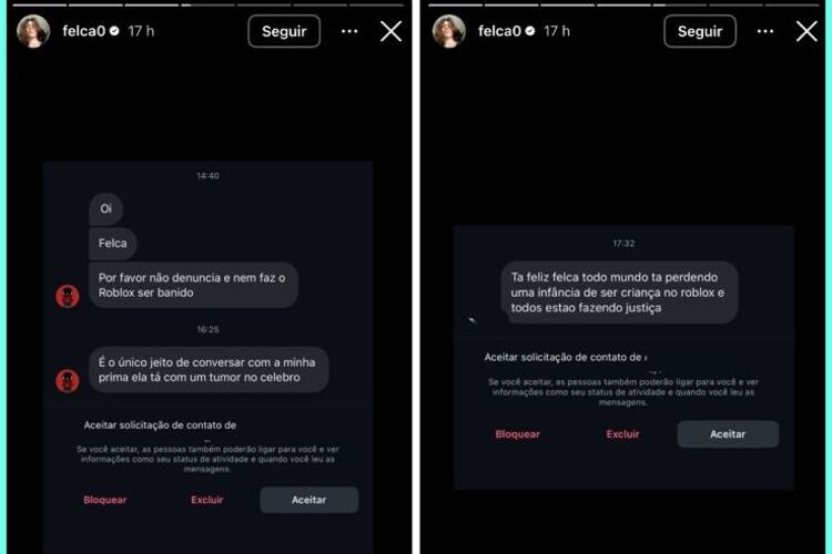 Stories do Felca (Fonte: Instagram)