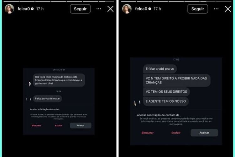 Stories do Felca (Fonte: Instagram)