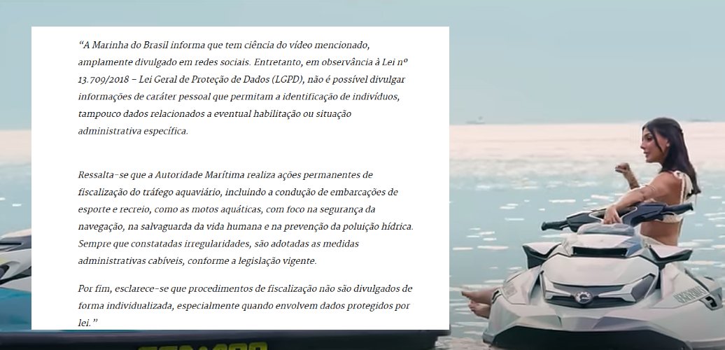 Ana Castela, nota da Marinha do Brasil Ana Castela, nota da Marinha do Brasil