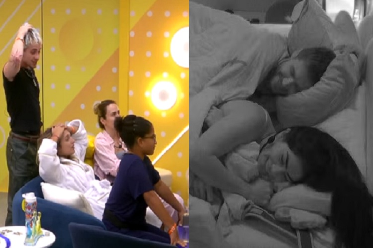 Participantes assistem cena íntima de Jonas e Marciele (Foto: Globo/BBB 26)