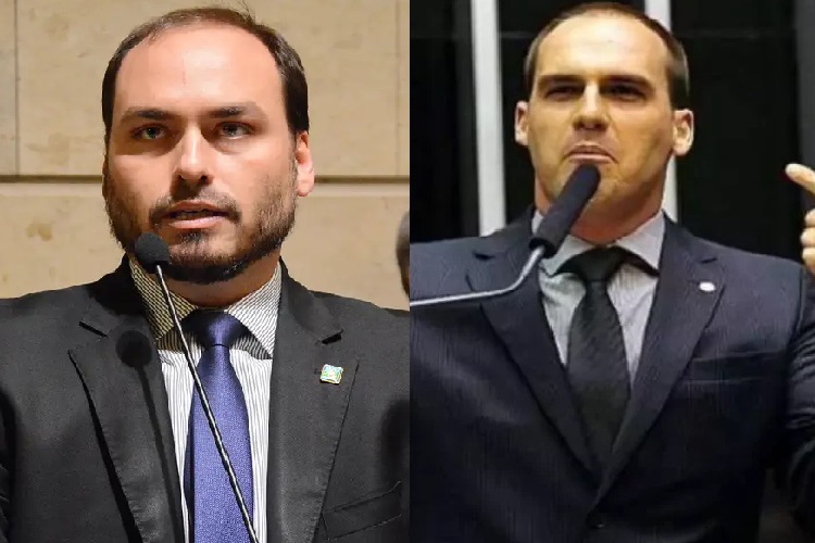 Carlos e Eduardo Bolsonaro (Foto: Montagem/Agência Brasil)