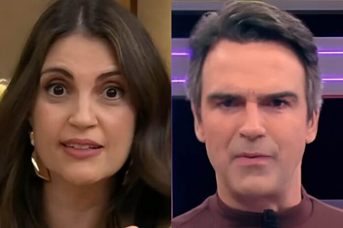 Chris Flores e Tadeu Schmidt (Reprodução: Band TV e TV Globo)