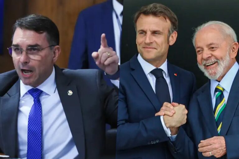 Flávio Bolsonaro detona Lula e Macron: “Só vem ao Brasil para tirar foto”