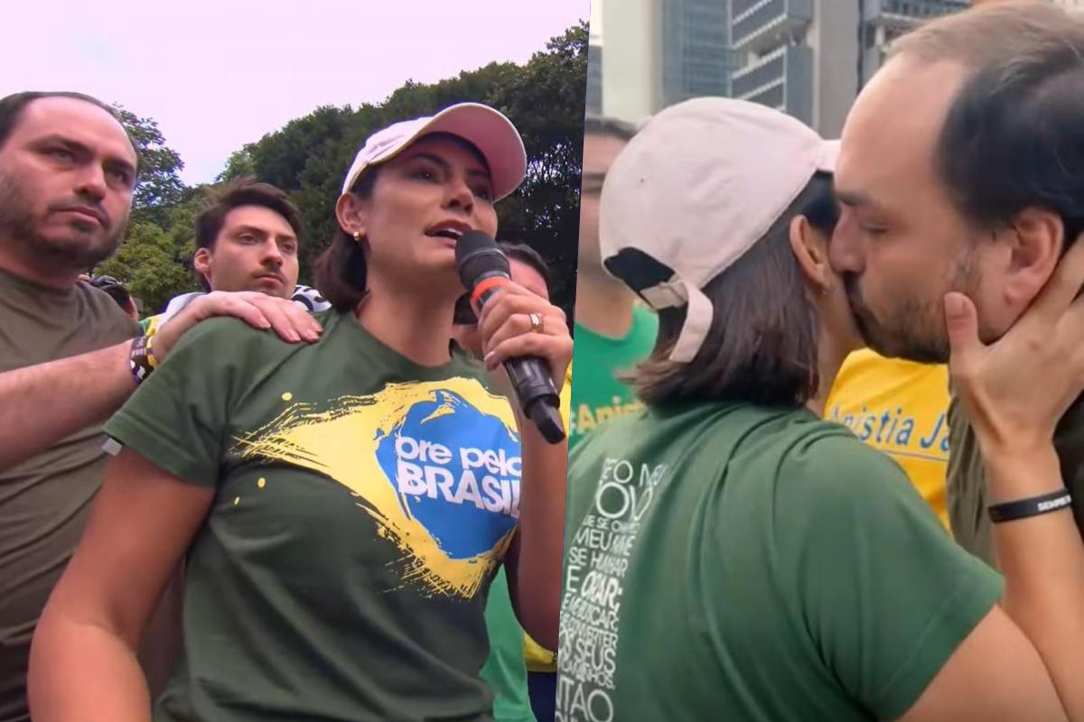 Carlos e Michelle Bolsonaro