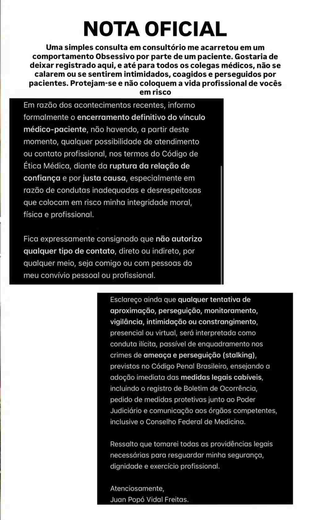 Juan Freitas, filho de Popó, relata perseguição