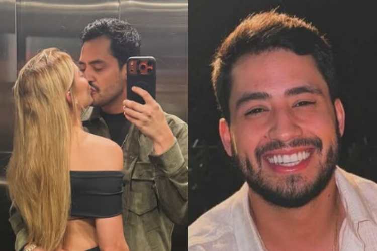 Matheus Vargas, filho do Leonardo, surge aos beijos com nutricionista