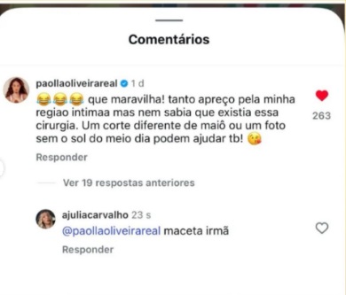 Paolla Oliveira rebate médica (Foto: Instagram)