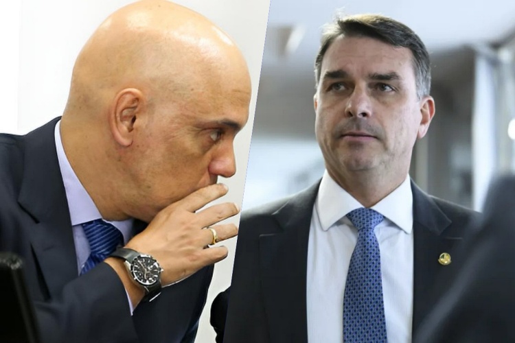 Alexandre de Moraes e Flávio Bolsonaro