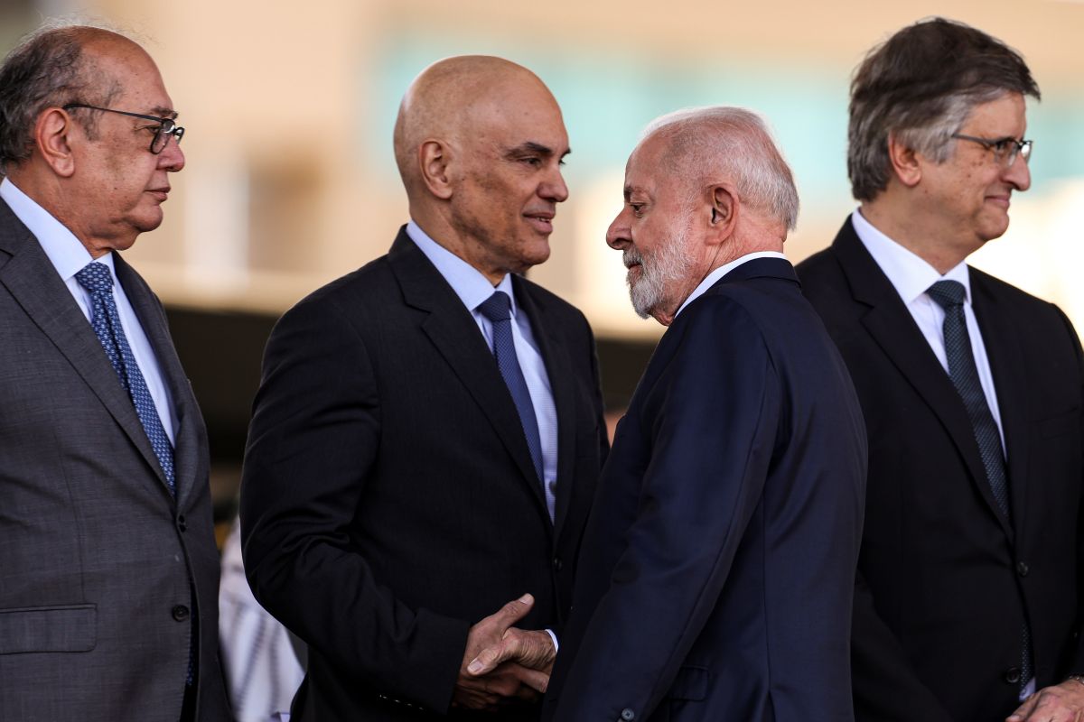 Brasília (DF), 22/08/2024 - Os ministros do STF, Gilmar Mendes e Alexandre de Moraes, o presidente Luiz Inácio Lula da Silva e o Procurador-Geral da República, Paulo Gonet. Os ministros do STF, Gilmar Mendes e Alexandre de Moraes, o presidente Luiz Inácio Lula da Silva e o Procurador-Geral da República, Paulo Gonet. Foto: Marcelo Camargo/Agência Brasil