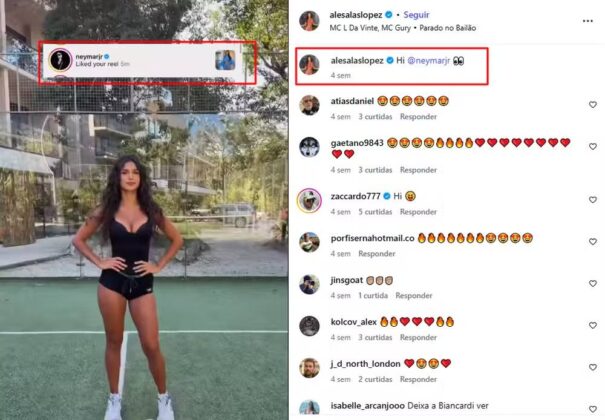Alexia Salas comemorou curtida de Neymar