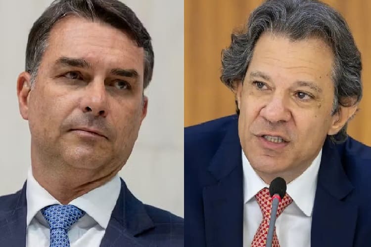 Flávio Bolsonaro protocola pedido de investigação contra Haddad (Foto: Agência Brasil/Montagem)