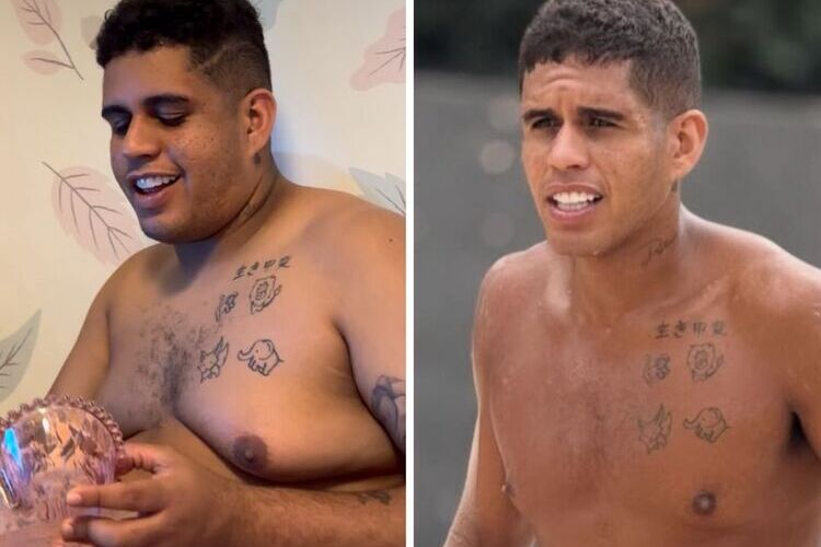 Gaab antes e depois (Fonte: Instagram) Gaab antes e depois (Fonte: Instagram)