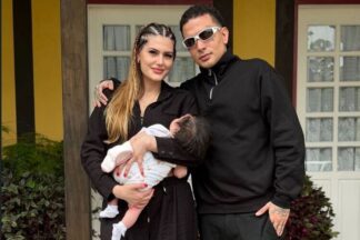 Mc Guimê, Fernanda Stroschein e Yarin (Fonte: Instagram)