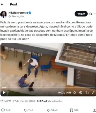 Nikolas Ferreira Postagem do Nikolas Ferreira (Reprodução: Instagram)