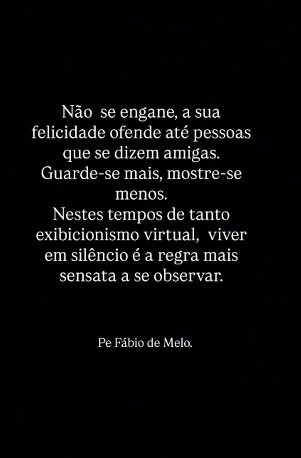 Stories padre Fábio de Melo.