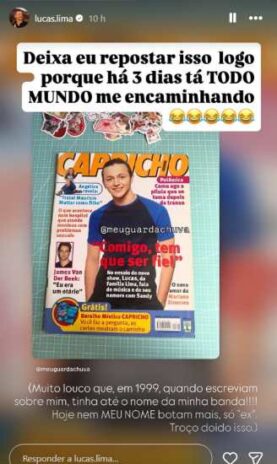 Post do Lucas Lima Post do Lucas Lima (Reprodução: Instagram)