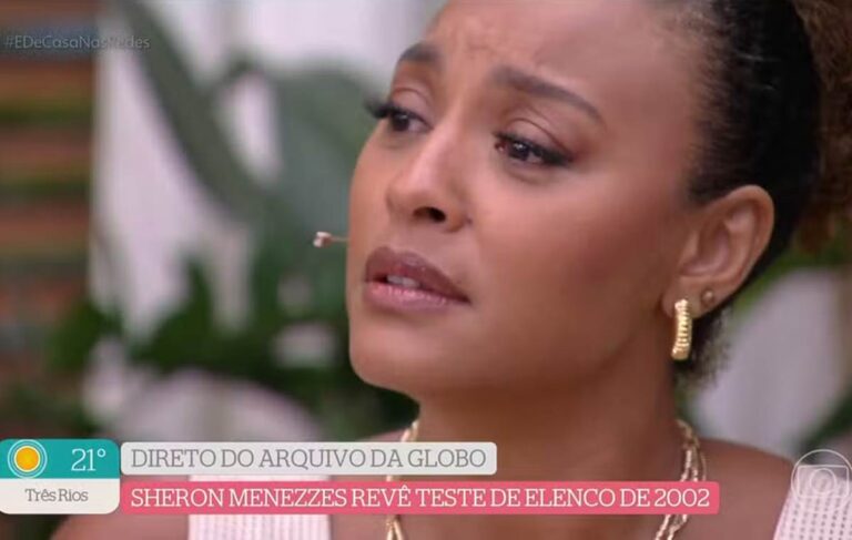 Sheron Menezzes se emociona ao ganhar homenagem no ‘É de Casa’