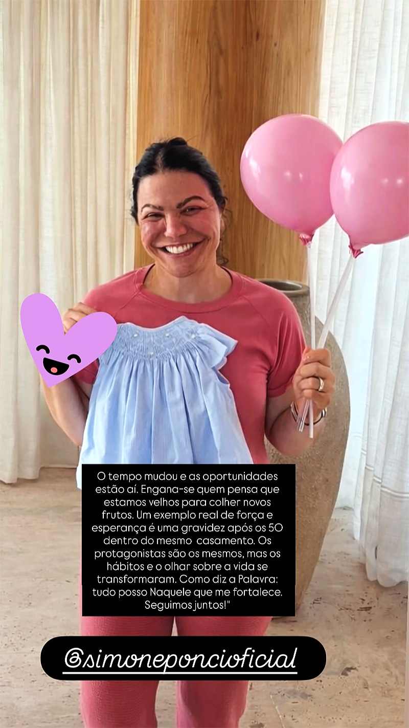 Simnone Poncio nos Stories de Márcio Poncio
