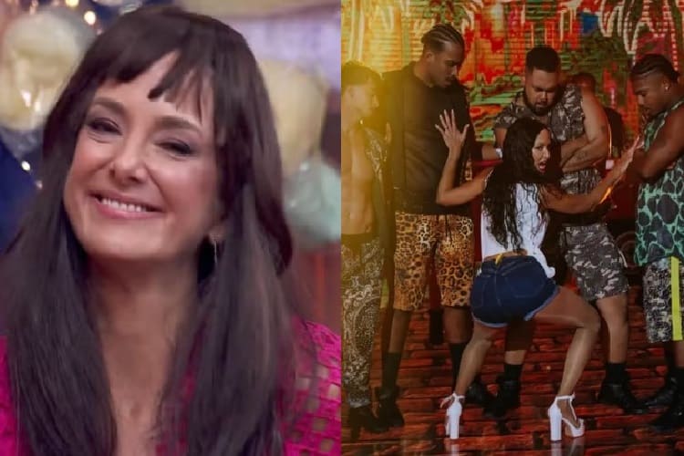 Ticiane Pinheiro participa do Batalha do Lypsinc do Domingão com Huck (Foto: Globo)