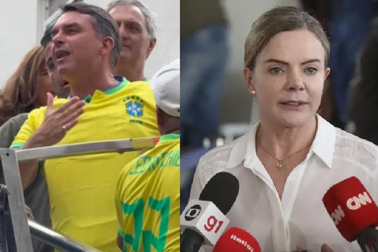 Flávio Bolsonaro e Gleisi Hoffmann Flávio Bolsonaro e Gleisi Hoffmann (Reprodução// Antonio Cruz/Agência Brasil