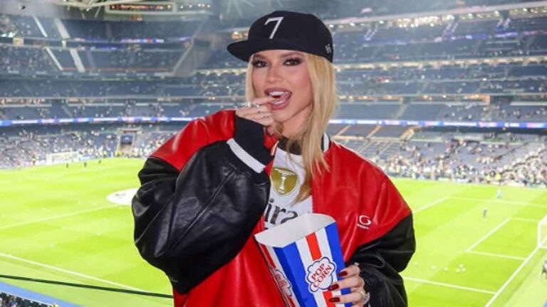 Virginia escolhe jaqueta avaliada em R$ 16 mil para assistir Vini Jr jogar pelo Real Madrid